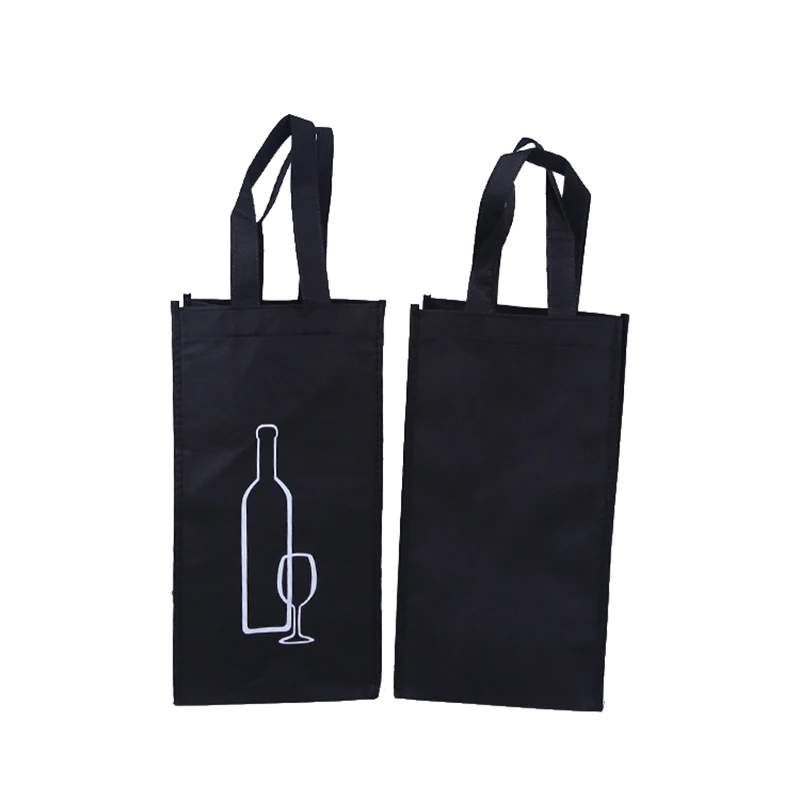 Non-woven Fabric Wine Bags, Customized Logo Bags, Promotion Gift Bags, Holders Carrier, Compamy Advertisment, 33x12x10cm, 13in