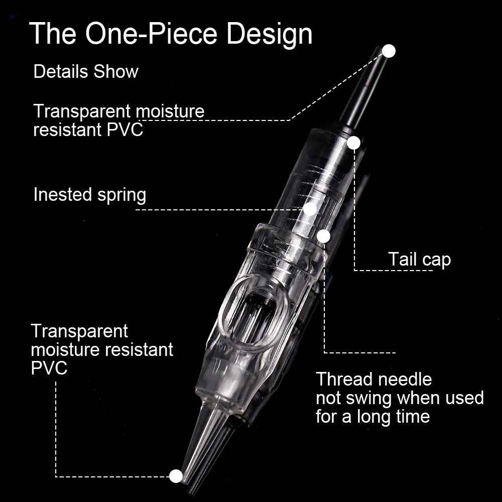 Aiguilles de tatouage jetables 1R pour lèvres et sourcils, 50/100 pièces, stérilisées, micro-aiguilles, pour Machine à maquillage Permanent