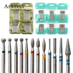 10pcs Diamond Nail Mill for Manicure Nail Drill Bits Pedicure Eletric Machine Nail Tools Sets Nail Bit Brush Burr Tools