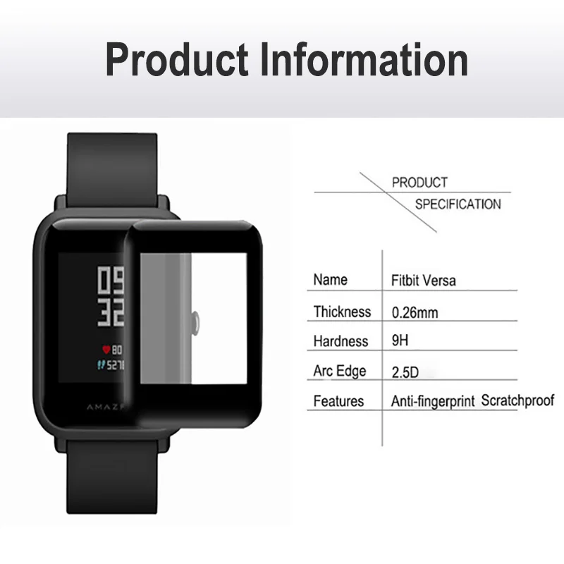 Amazfit Bip Film For Xiaomi Amazfit bip S Glass Screen Protectors Fiberglass ultra-thin Protective Full Cover HD For Accessories