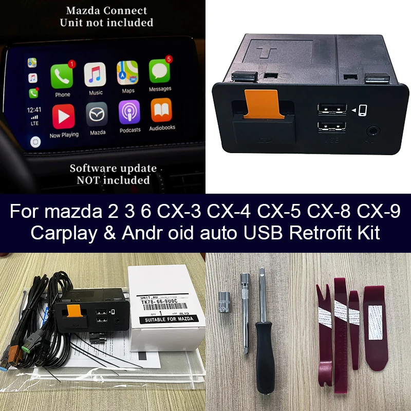 USB adapter Android Auto Apple CarPlay for Mazda 3 Mazda 6 Mazda 2 Mazda CX30 CX5 CX8 CX9 MX5 Mazda CX-30 CX-5 CX-9 MX-5