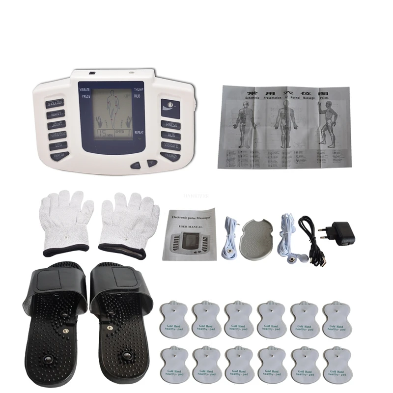 

HANRIVER Stimulator Full Body Relax Muscle Massager Pulse Tens Acupuncture Therapy Slippers Gloves With Electrode Pads