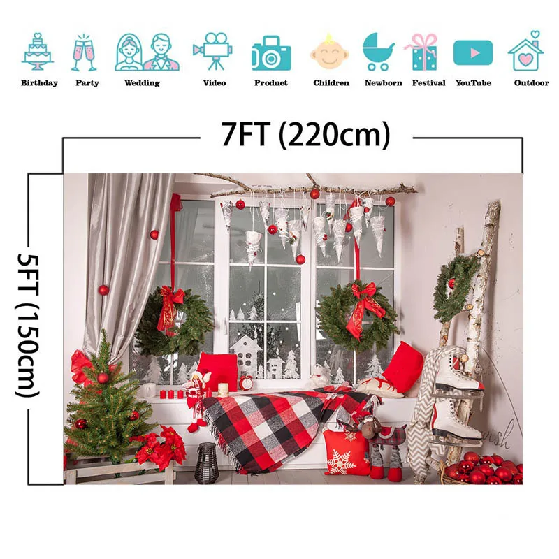 Mocsicka شجرة عيد الميلاد الملكي الفاخرة غرفة الموقد أريكة هدية طفل صورة خلفية الطفل صورة التصوير الفوتوغرافي خلفية