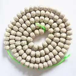 114PCS Natural Original White Star Moon Lotus Bodhi Seeds Beads Strand Tibetan Barrel Bead 7mm 8mm 9mm BRO900