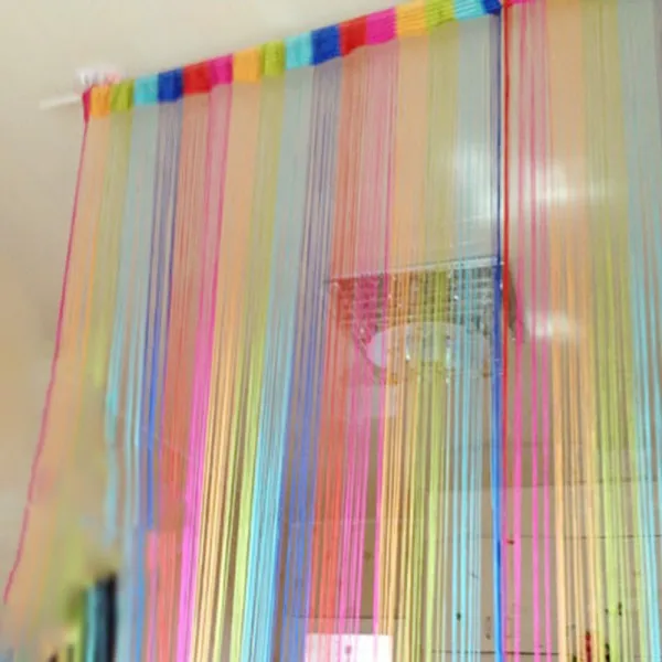 Modern Line Curtain Window Blind Valance Room Divider Curtain Rainbow Stripe Curtains Kitchen Curtain Panel Living Room Decor #