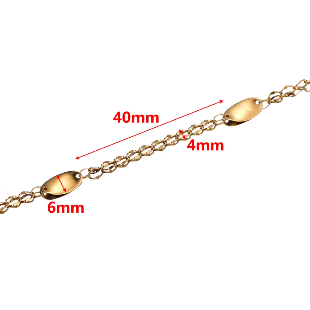 1 Meter Rvs Plat Buis Kralen Kabel Link Chain Voor Diy Enkelbandje Kettingen Armband Sieraden Maken Accessoires