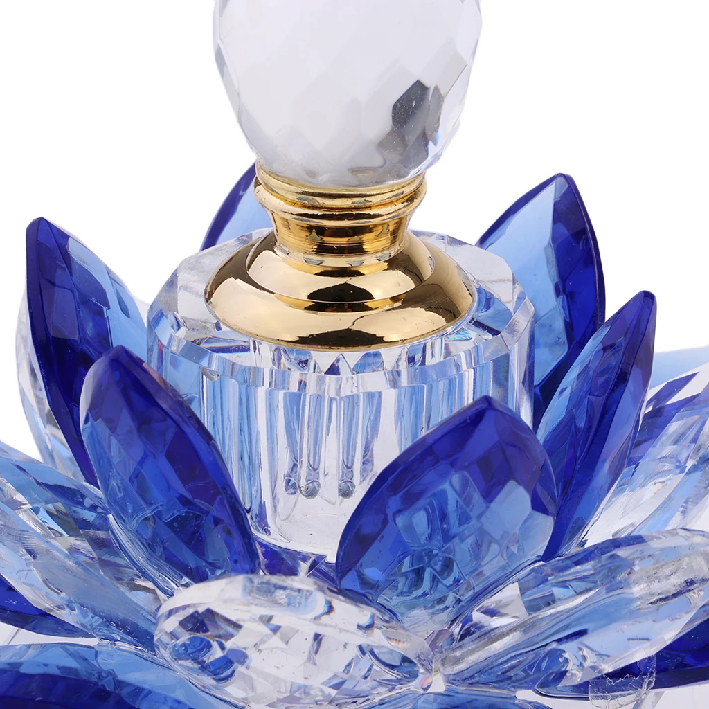 Botellas Vacías de Perfume Vintage de cristal azul, Flor de Loto, Favor de dama, 5ml