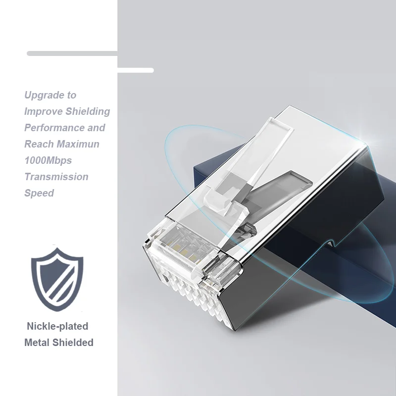 ZoeRax RJ45 Cat6 Durchgangsverbinder, verschiedene Farben, einfach zu crimpender STP-Modularstecker für massives oder verseiltes STP-Netzwerkkabel – Detail 2