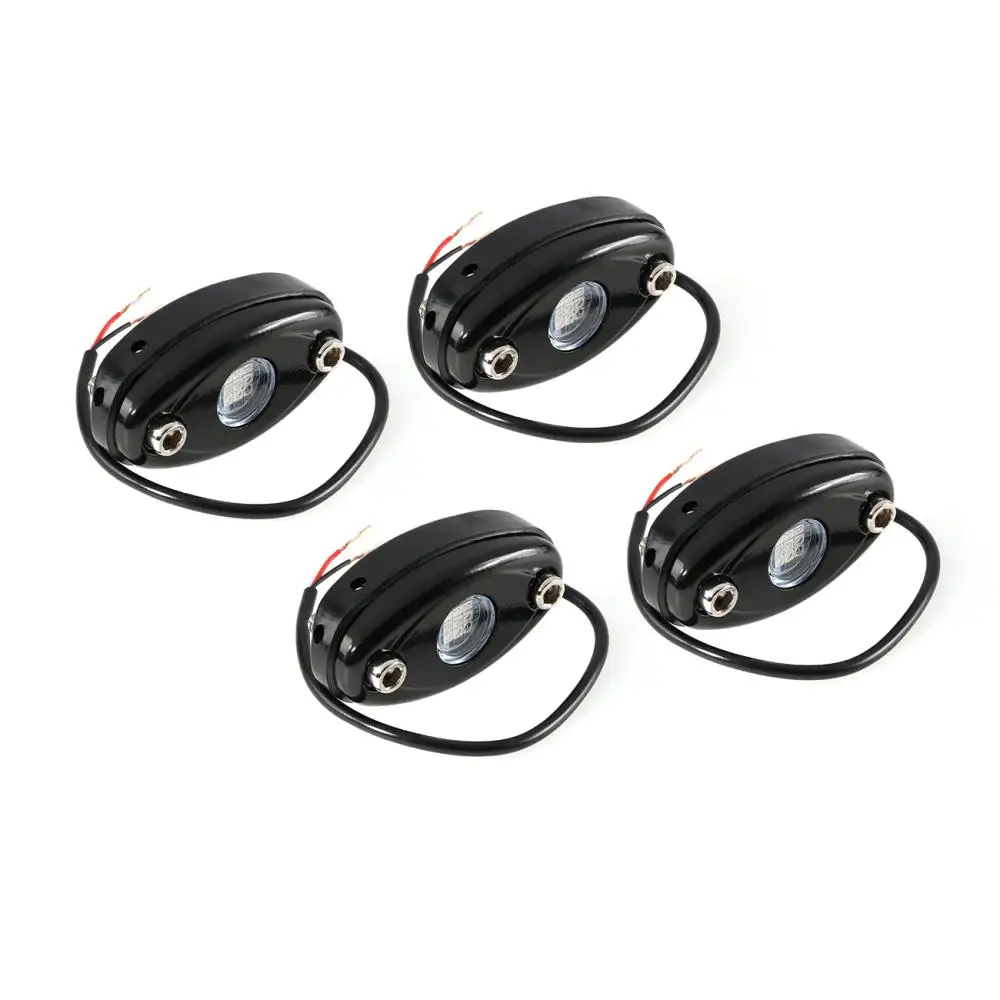 4Pcs 9W LED Rock Light Underbody Lights IP68 Waterproof for Car Truck Pickups ATV UTV SUV Golf cart Boat Deck Decorative Lamps