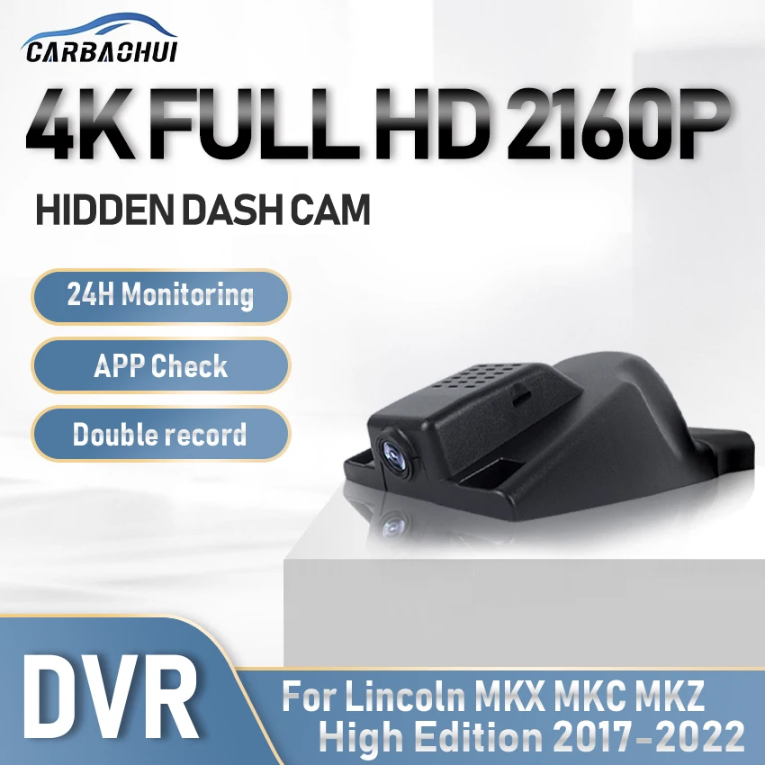 

Car DVR Hidden Dash Cam Camera Wifi APP Control Driving Video Recorder 24h Parking record For Lincoln MKX MKC MKZ High Edition