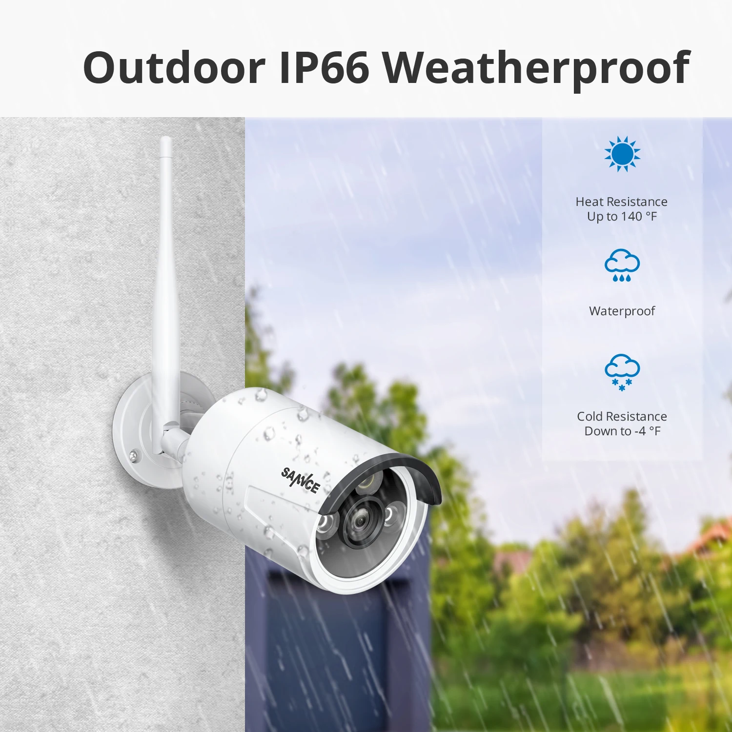 SANNCE 2PCS FHD 1080P IP Wi-Fi H.264+ Video Camera Surveillance System Weatherproof Cameras 100ft Night Vision With Smart AI P2P