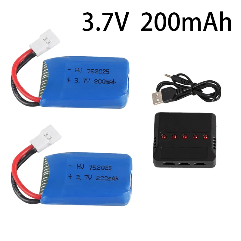 Batteria per Syma X4 X11 X13 RC Drones 3.7V 200mah batteria LiPo per Syma X4 X11 X13 RC Quadcopter Parts 752025