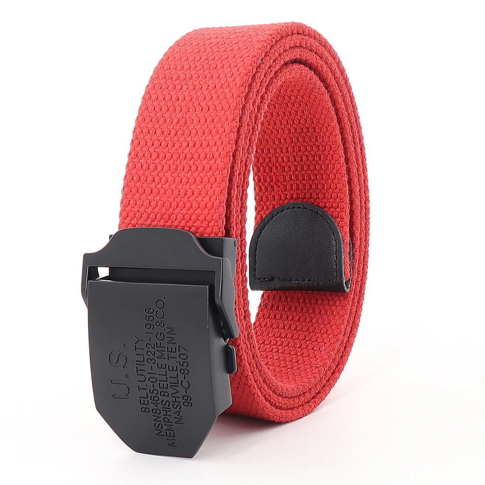 Belt For Jeans Plus Size Man US Fashion Belt Red Men White Black Canvas Belt Male Cowboy Waist Belst Waistband 120 To 160cm