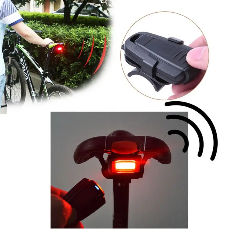 Bicycle Rear Light + Anti-theft Alarm USB Charge Wireless Remote Control LED Tail Lamp Bike Finder Lantern Horn Siren Warning