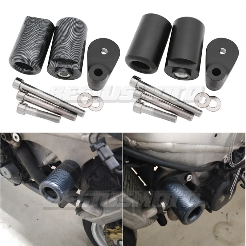 Motorcycle Carbon & Black No Cut Frame Sliders Crash Falling Protection For Suzuki GSXR1000 GSX-R GSXR 1000 K1 2001 2002