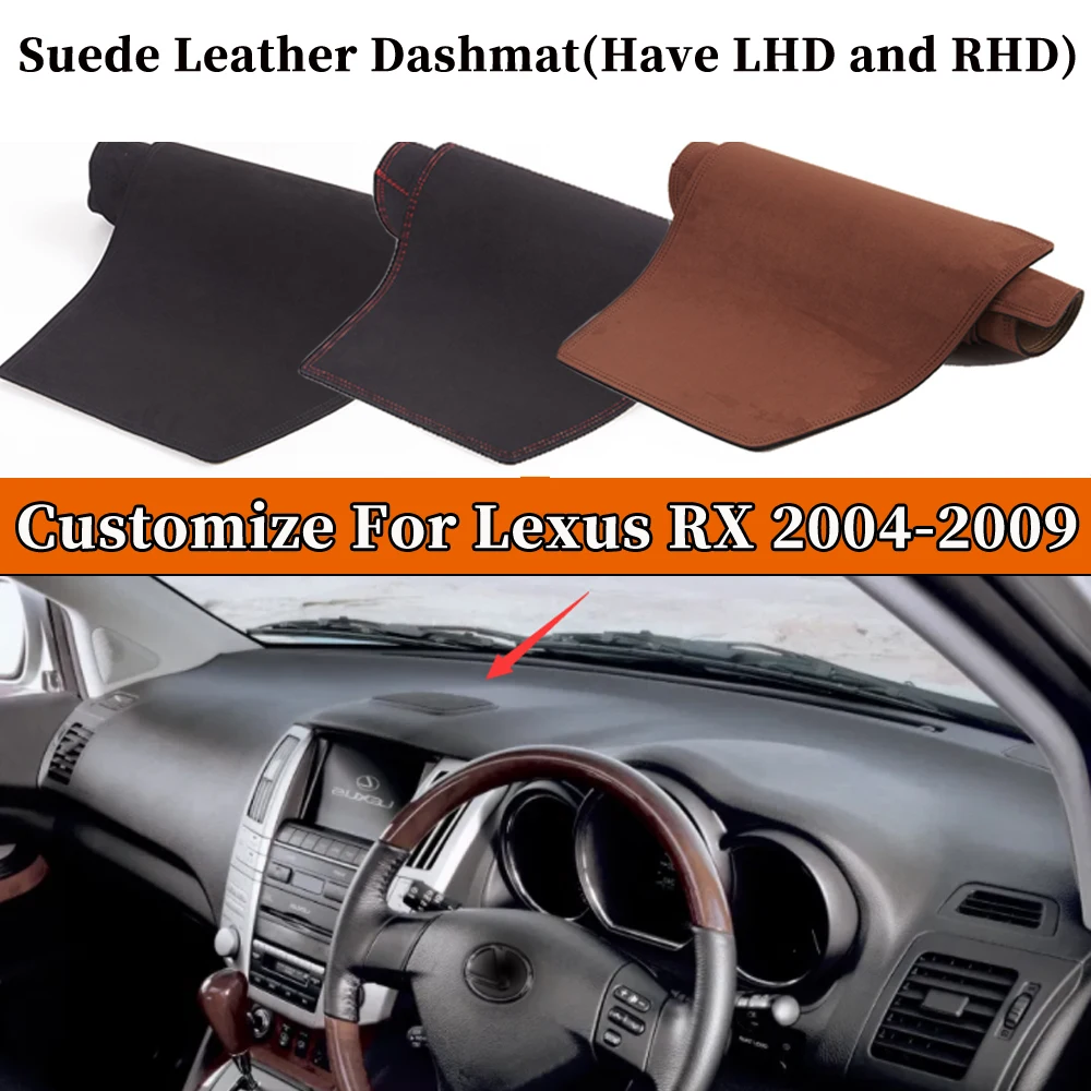 Accessories Suede Leather Dashmat Dashboard Cover Pad Dash Mat Carpet Car-styling For Lexus RX RX300 RX330 RX350 2004-2009 RHD