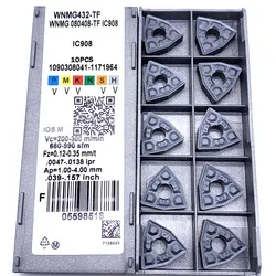 WNMG 080408   WNMG 080404   Inserção de carboneto de ferramentas de torneamento externo TF IC907/908 WNMG 080408   Ferramenta de corte de torno Tokarnyy inserção de giro