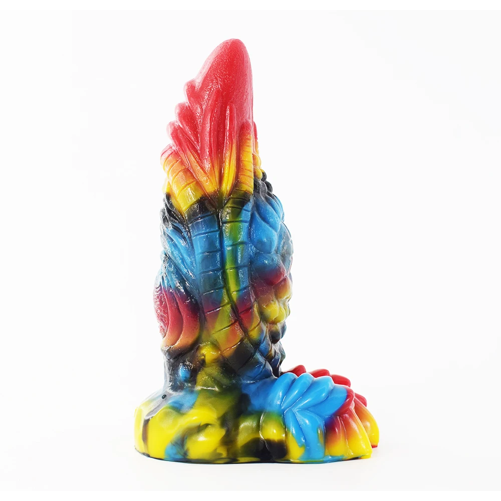 FAAK New Art Graffiti Butt Plug Silicone Multi Color Wolf Horse Sucker Anal Dildo Sex Toys For Women Vagina Stimulate Sex Shop