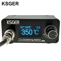 KSGER T12 Mini stazione di saldatura STM32 V3.1S OLED fai da te manico in lega di alluminio portautensili elettrici Auto-sleep T12 punte in ferro