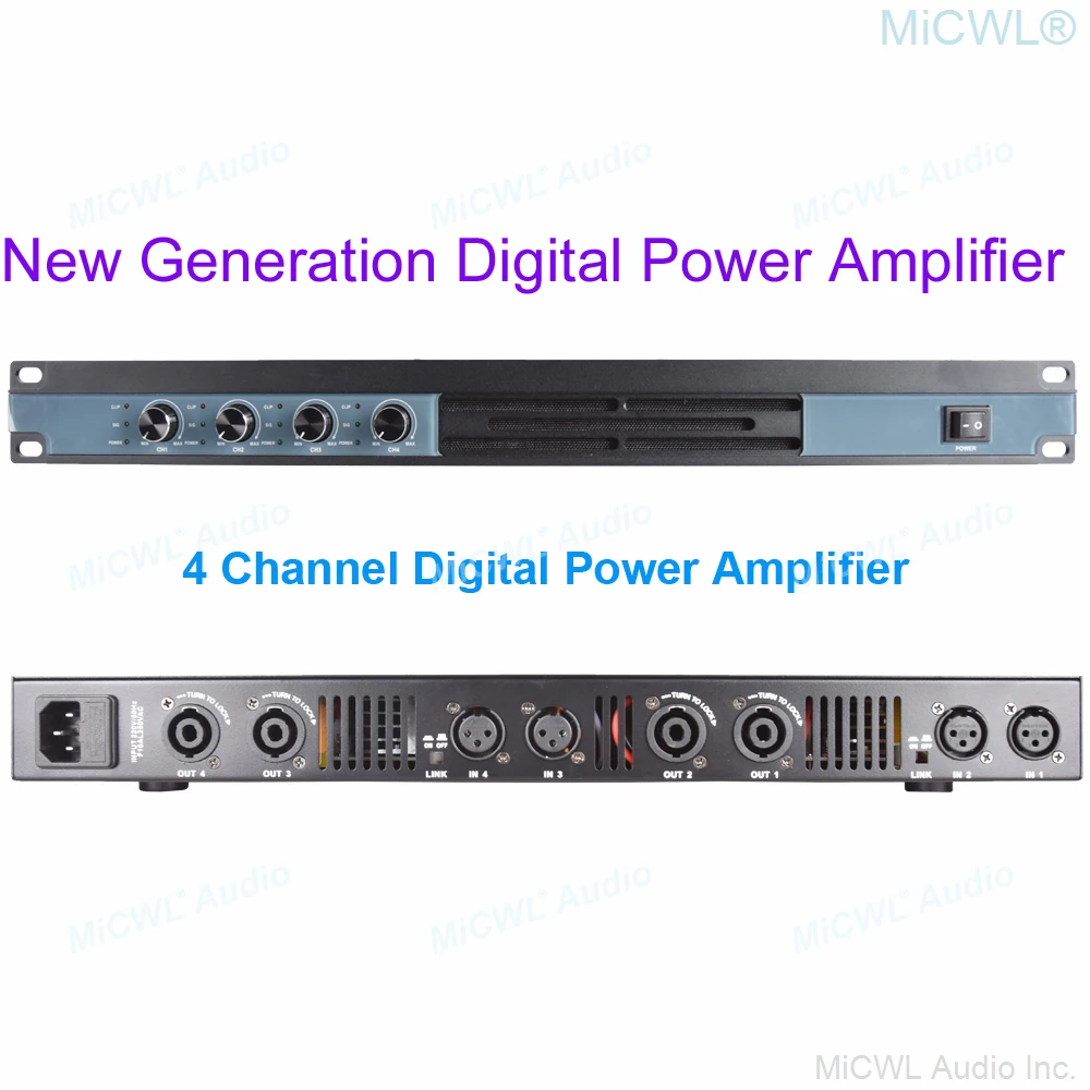 MiCWL D8400 4 kanał 6500W cyfrowy wzmacniacz mocy 5200 watów dwa fragmenty z amplituner Stereo dla głośnik sceniczny nowa generacja