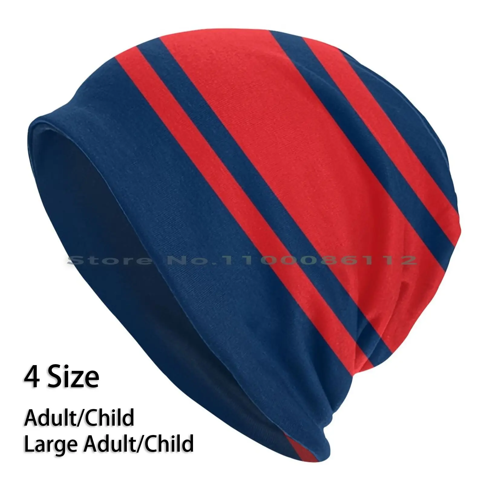 Navy & Red Power Stripe Beanies Knit Hat Red Web Arizona Blue Vertical Horizontal Wildcats University Peter Parker Brimless