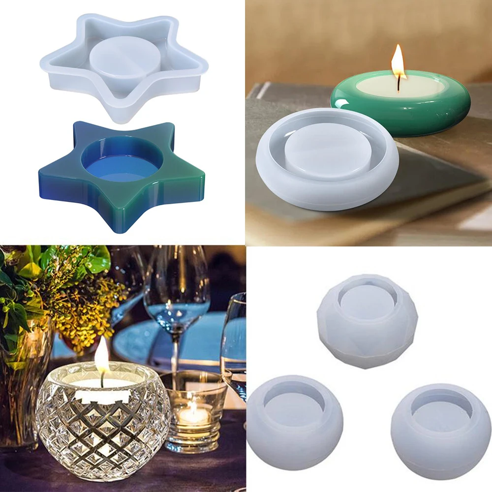 Oval Candlestick Silicone Heart Oblate Candle Storage Epoxy Resin Mold Decoration For DIY Epoxy Resin Candle Holder Craft Making