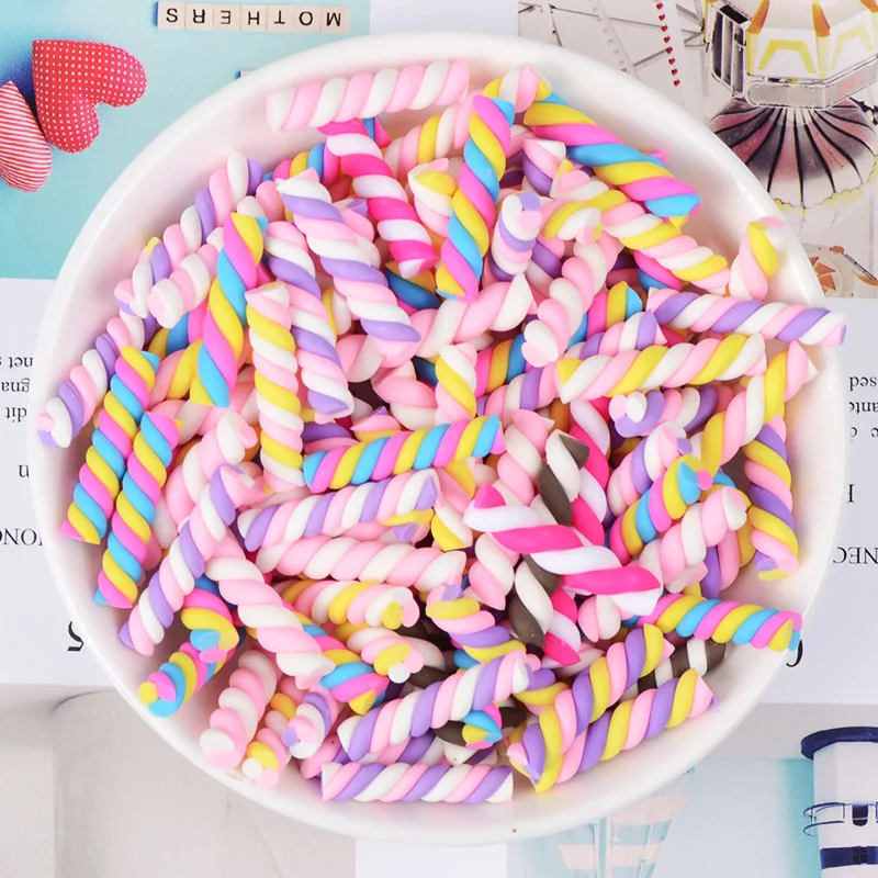 20PCS/Pack Polymer Clay Roll Marshmallows Hair Decoration Supplies DIY Craft Materials Brooch Accessory Simulation Food Play