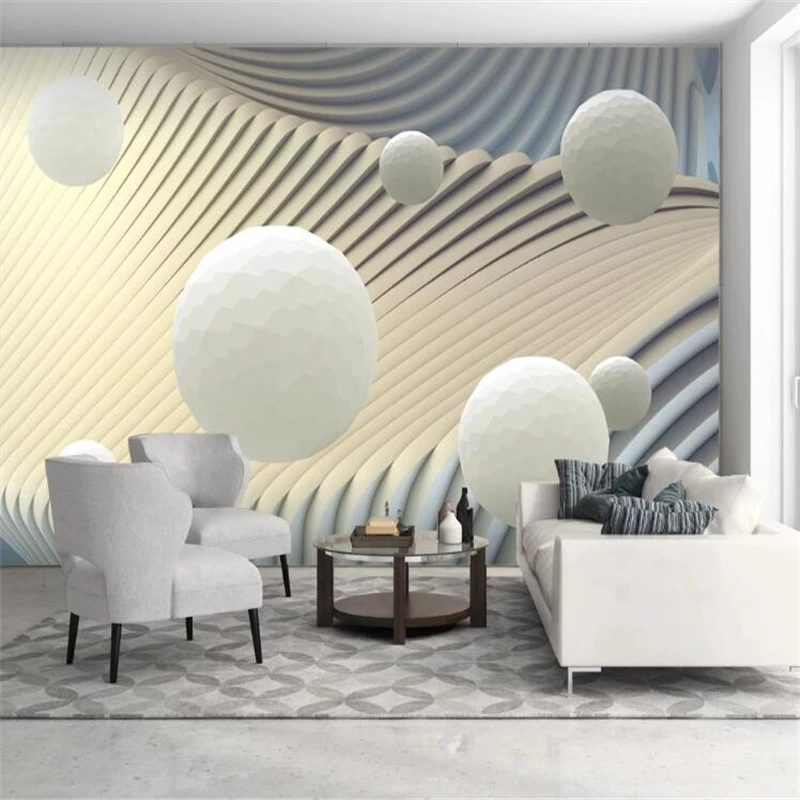 wellyu Custom wallpaper papel de parede Abstract solid line ball 3d background wall papier peint mural 3d	 papel tapiz behang