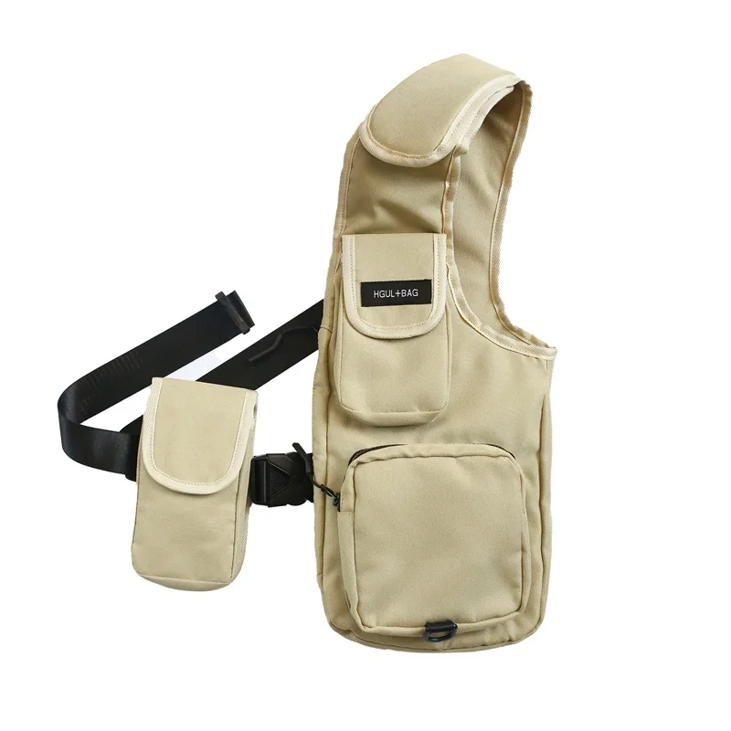 Chaleco estilo Hip Hop para hombre, bolsa de pecho táctica para deportes al aire libre, Airsoft Gear, mochila