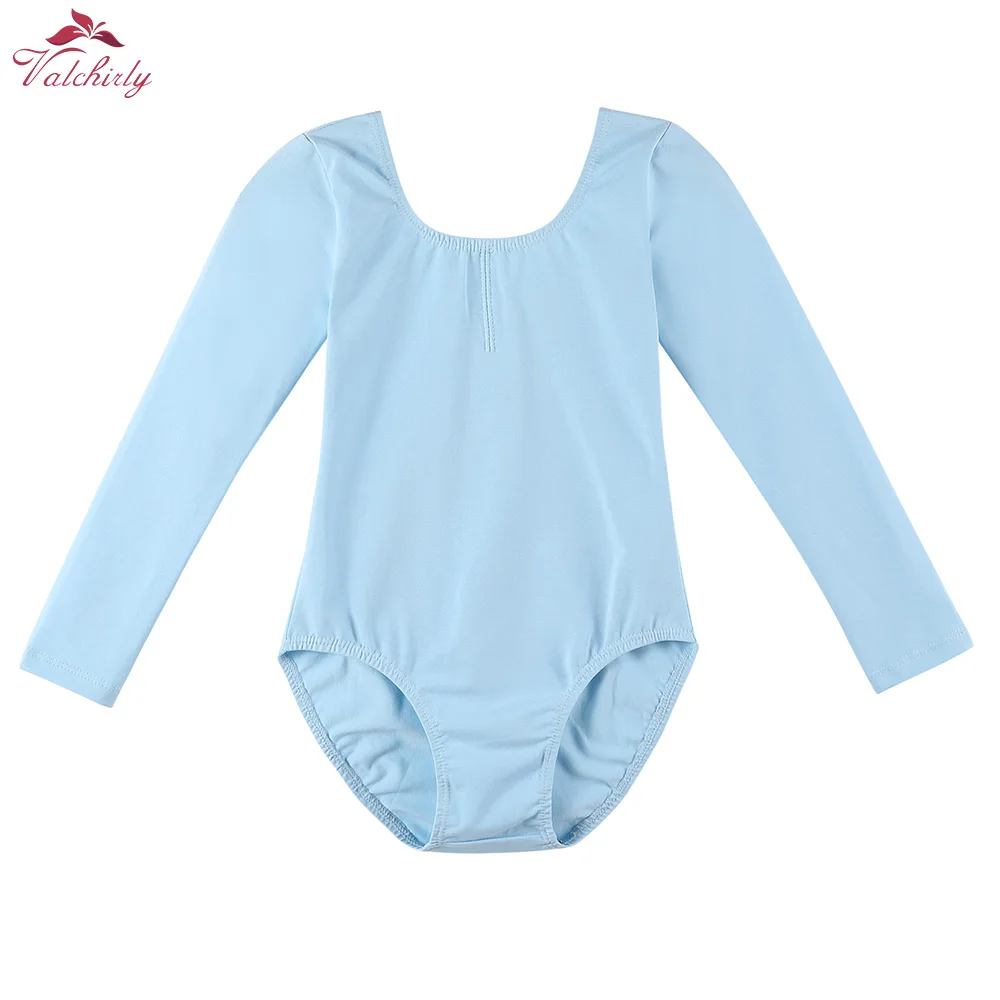 Girls Lyrical Long Sleeves Ballet Dance Leotard Bodysuit Dancewear Cotton Spandex Gymnastic Costume Kids Dancing Outfit Clothes