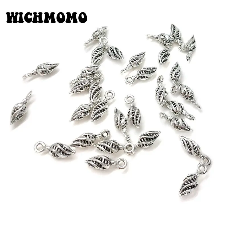 2021 New Fashion 50pcs 13*5MM Retro Zinc Alloy Small Flowers Buds Charms DIY Jewelry Earrings Accessories