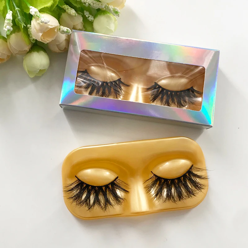 Eyelash Face Shape Tray Gold Tray Lash Packing Tool Holographic Lash Box without Lashes