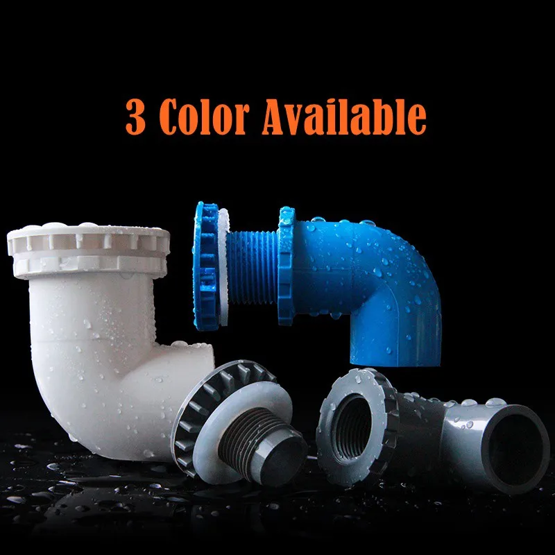 1 pcs L Type PVC Pipe Connectors Thicken Fish Tank Drain Pipe Joints Garden Irrigation Water Supply Tube Drainage Parts