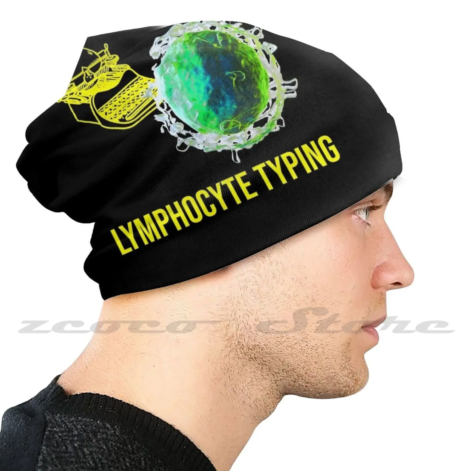 Lymphocyte Typing Diy Pullover Cap Knit Hat Plus Size Keep Warm Elastic Soft Lymphocyte Typing Lymphocyte Immunity Immune