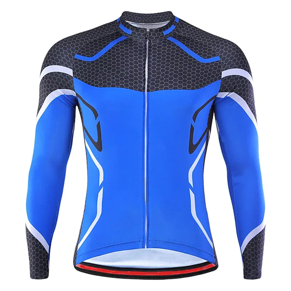 Men Custom Sublimation 100% Polyester  Mountain  Cycling Jersey Quick-Dry Top Long Sleeve Design Jersey New Riding Bike Hot Sale