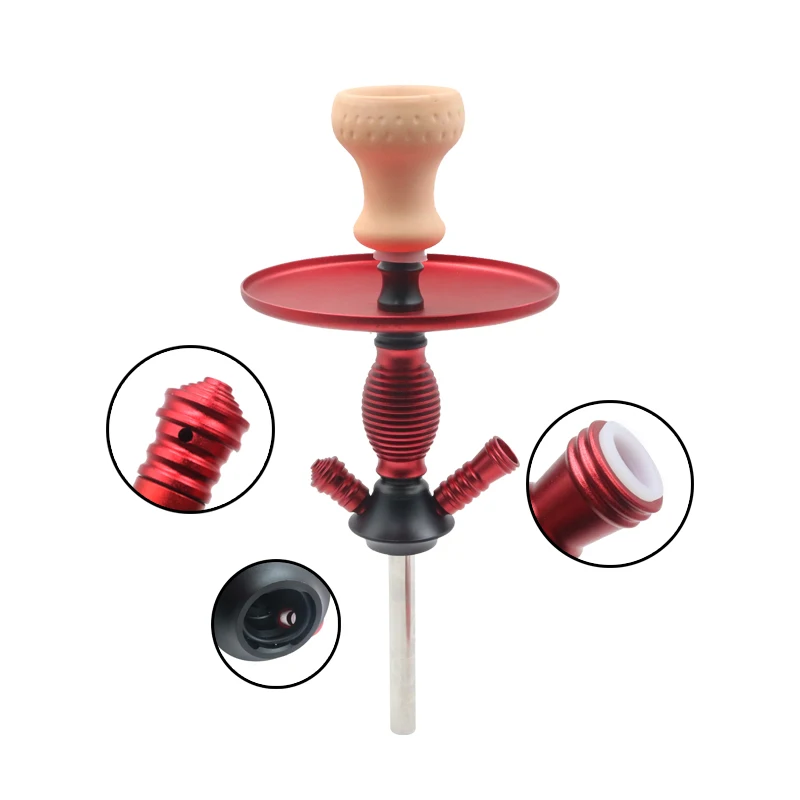 SY 1PC Hookah Is Sold In Two Parts, Shisha Top Includes A  Bowl, Tray, And Silicone Hose, And The Lower Part Is A Hookah Glass.