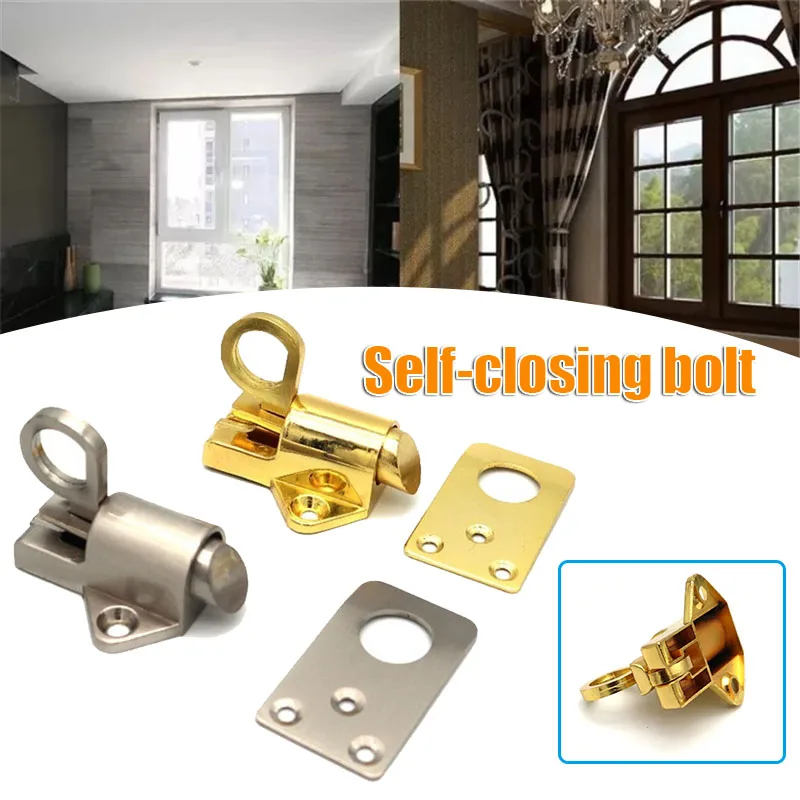 Automatic Spring Loaded Latch Zinc Alloy Security Gate Furniture Door Lock for Doors Cabinets Drawers Windows