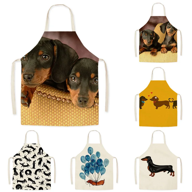 Cartoon Puppy Animal Series Apron Anti-fouling Waistband Parent-child Kitchen Adult Sleeveless Halter Apron Can Be Customized