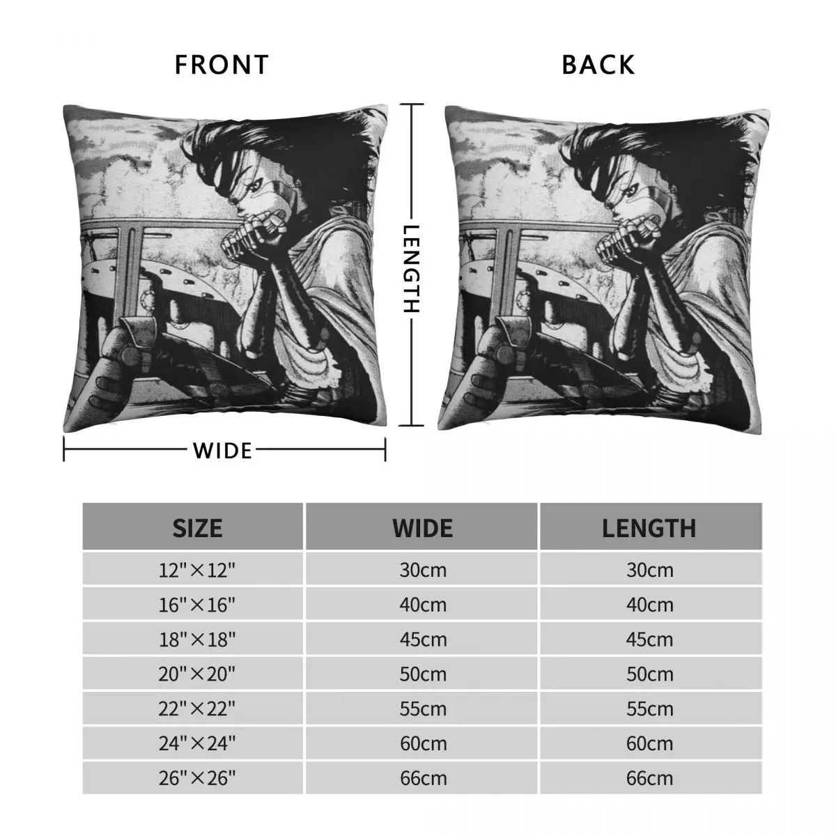 Battle Angel Alita Pillowcase Polyester Linen Velvet Creative Zip Decor Pillow Case Bed Cushion Cover 18