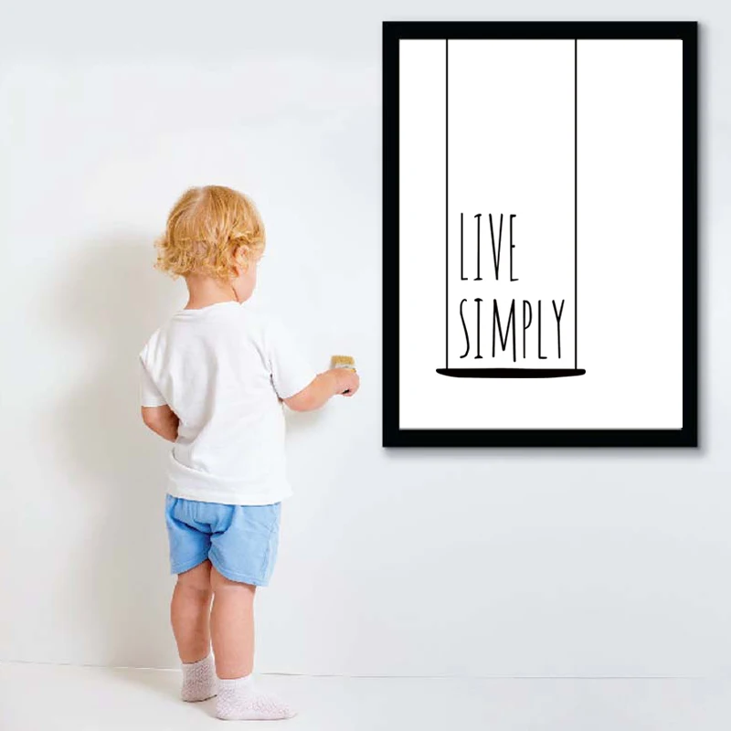 A2 Live Simply Canvas Wall Art Print Poster for home bar decor,frame not include