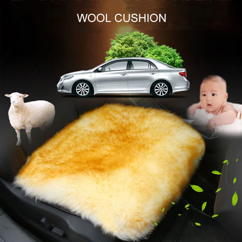 100% Natural Fur Australian Sheepskin Car Seat Covers, Universal Wool Car Seat Cushion,Winter Warm Car Seat Cover