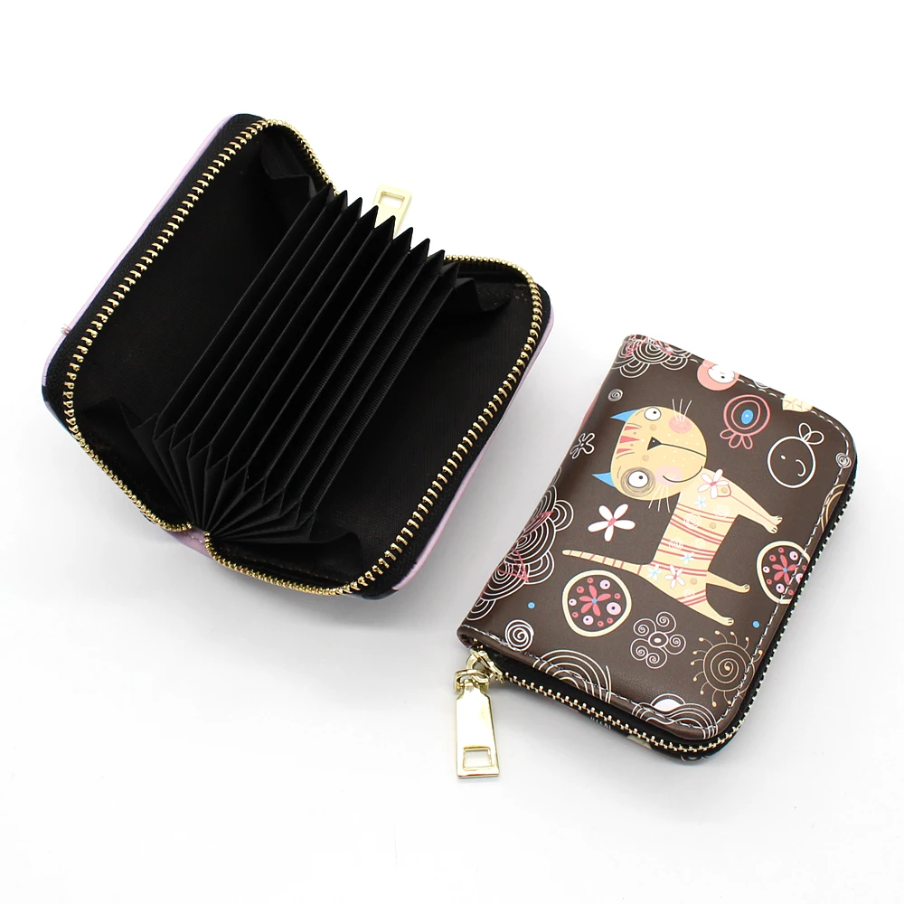 Fashion Bank Card Bag Girls Cartoon Small Wallet PU Leather Coin Purse Business ID Credit Card Holder Case Women Mini Clutch Bag
