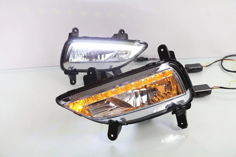 

eOsuns led drl daytime running light for KIA Forte 2013-2015 with yellow turn signal and wireless control