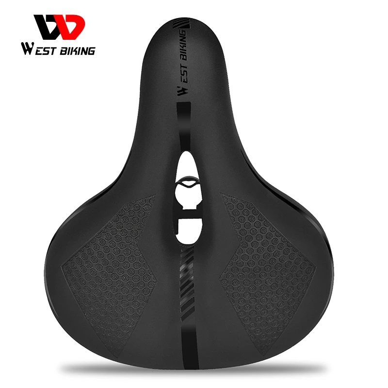 WEST BIKING Bike Saddle Cycling Wide Seat Reflective Soft Cushion Waterproof Bike Accessories Thicken MTB Bike Bicycle Saddle