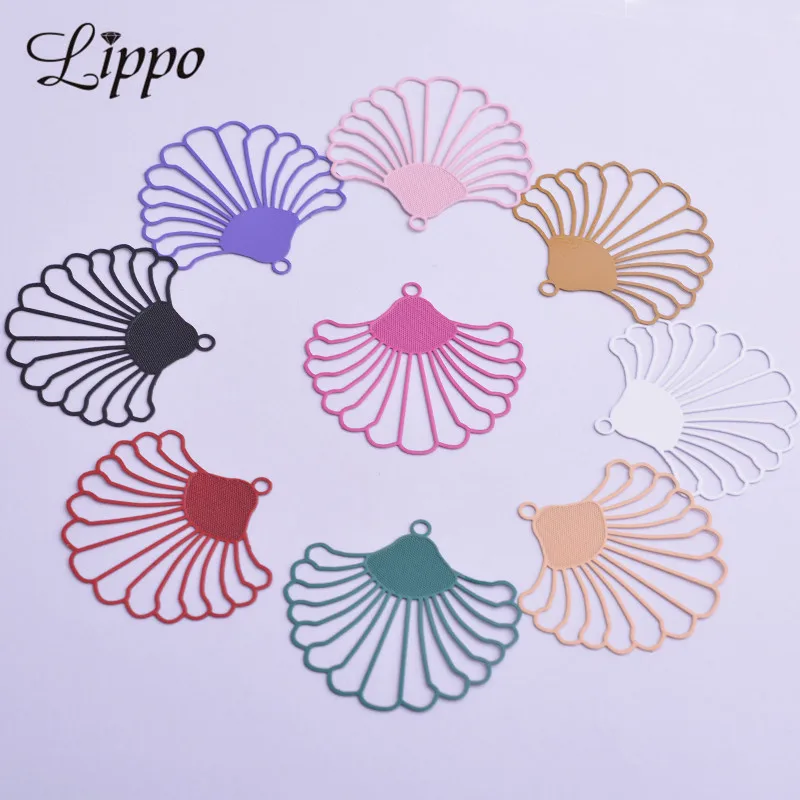 30pcs AB5017 38*40mm fan-shaped Charms Hollowing Sector Flower Pendant Diy Jelwery Making