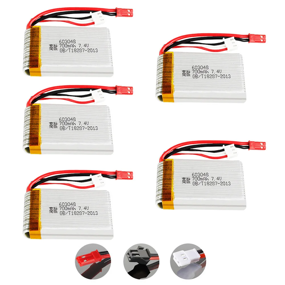 

5PCS/lot 7.4V 700mAh Lipo Battery For MJXRC X600 F46 X601H JXD391V FT007 LH-X6 X5 X3 X3N RC helicopter toys parts 7.4V 2S 603048