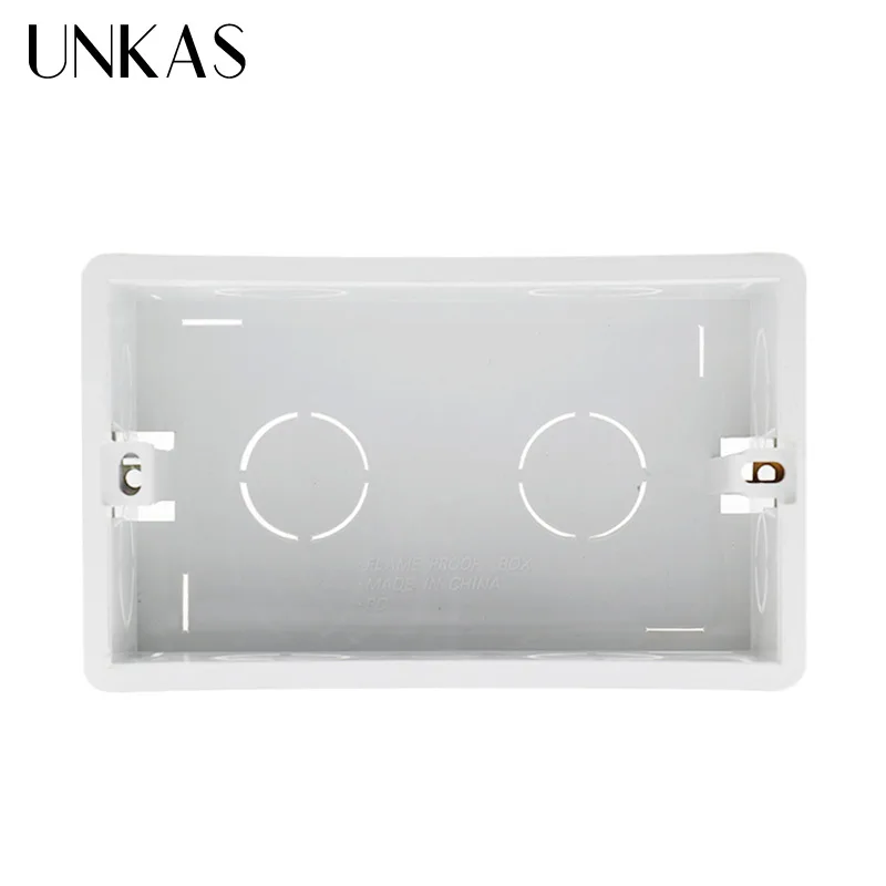 UNKAS Wall Mounting Box Internal Cassette White Back Box 137*83*56mm For 146mm*86mm Standard Touch Switch and USB Socket