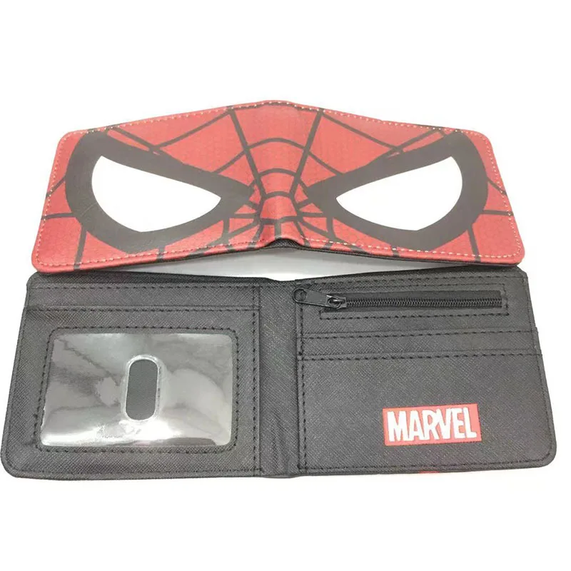 Disney Cartoon Superhero Spiderman PU portafoglio Anime Iron Man Captain America Bifold Boy Wallet Girl Child portamonete regalo di festa