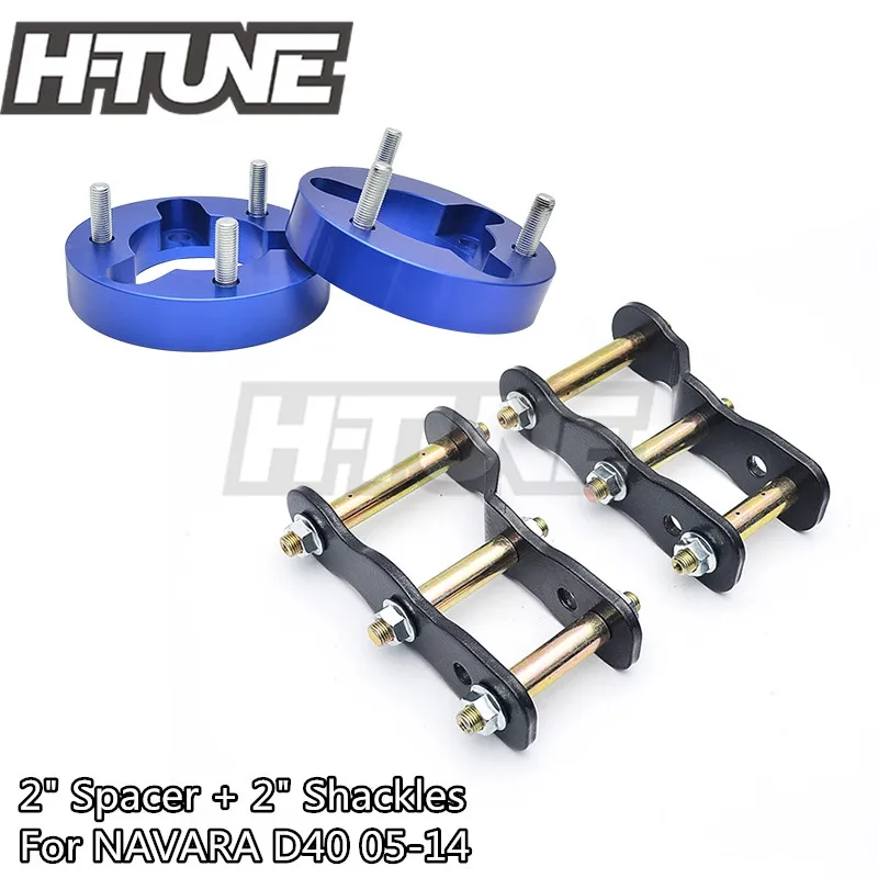 

H-TUNE 4x4 Suspension Lift kits Front Spacer Rear Greasable Shackles Extended 2 inch For NAVARA D40 Frontier 05-15