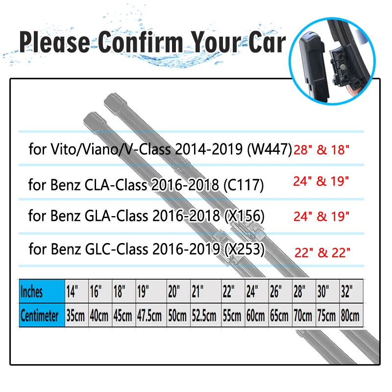 Pióro wycieraczki samochodowa dla Mercedes Benz A B C E V CLA GLA GLC Vito klasa akcesoria samochodowe W176 W246 W205 W213 S213 W447 C117 X156 X253